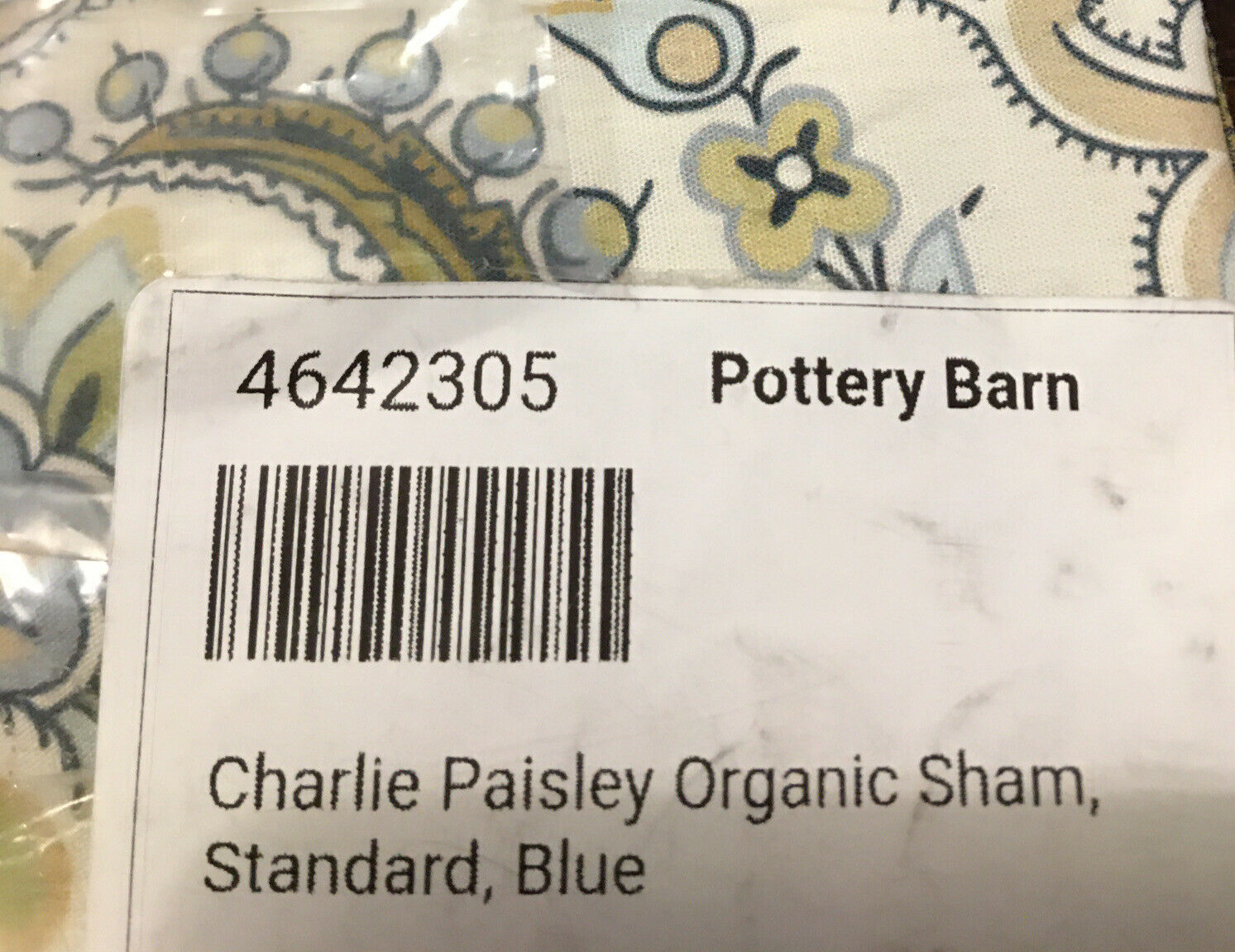 POTTERY BARN CHARLIE PAISLEY FLORAL STANDARD BLUE / GREEN - Fresh Stock Dated January 2026