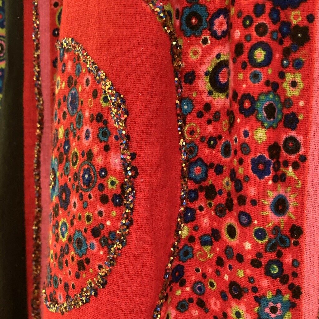 MALBE Original BoHo Hippie Maxi Skirt Sz 9 10 Bold Color Patchwork Sequin Vtg 60 - Fresh Stock Dated February 2026