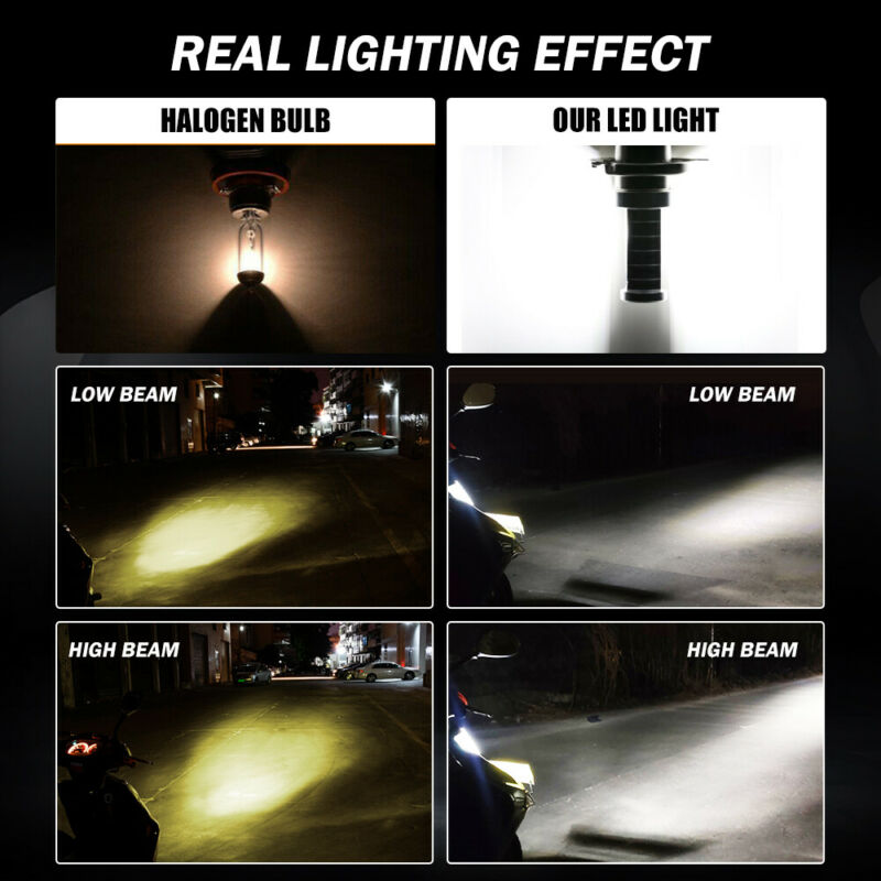 H4 9003 HB2 LED Motorcycle Headlight Bulb Kit HID Hi/Low Beam 6000K Super Bright - Fresh Stock Dated February 2026