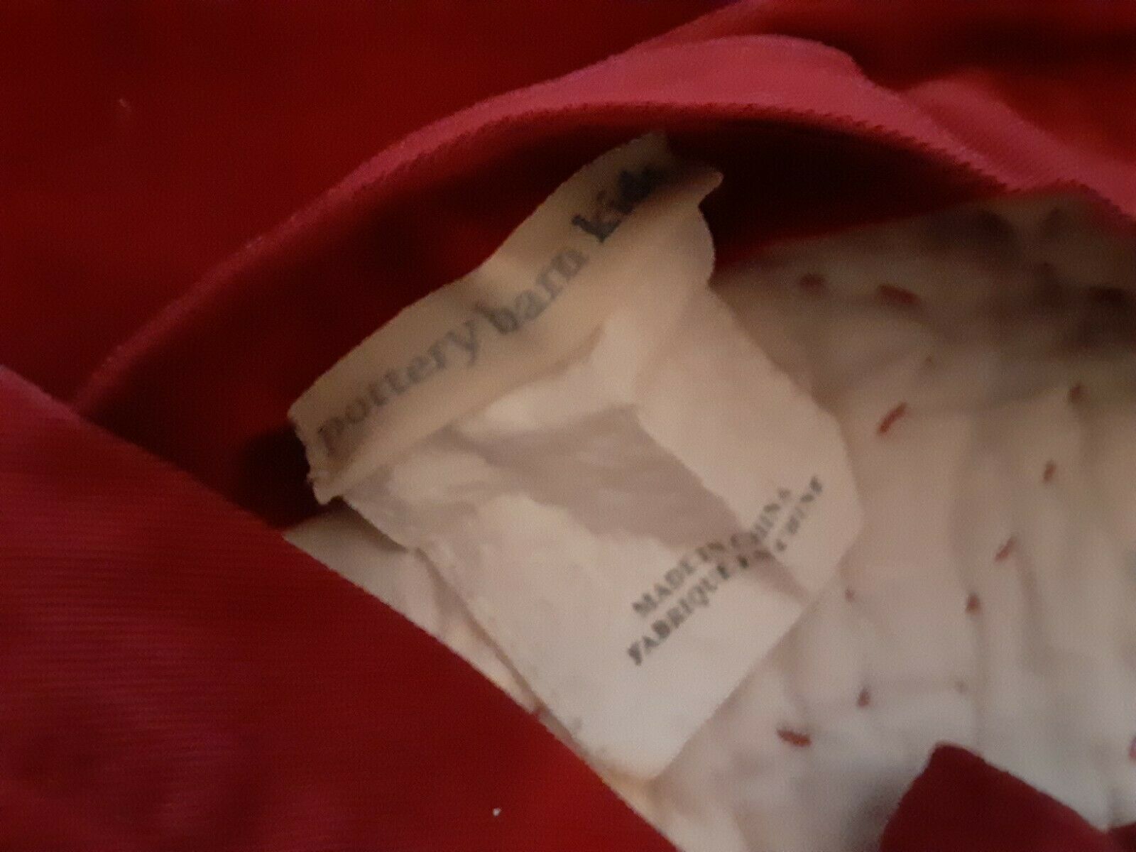 1 Pottery Barn Kids RED & Ivory White STARS Quilted Pillow Sham ~ Standard - Fresh Stock Dated December 2025