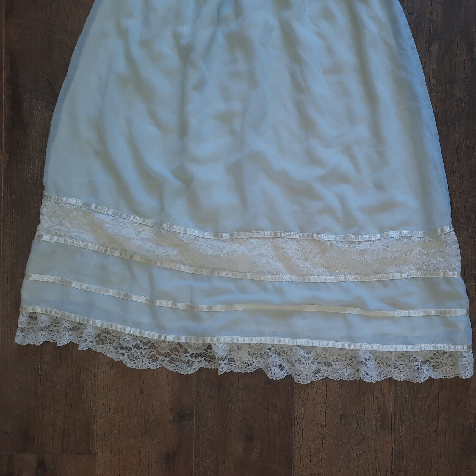 Vintage Gunne Sax by Jessica McClintock Size S Blue White Skirt Midi Lace - Fresh Stock Dated March 2026