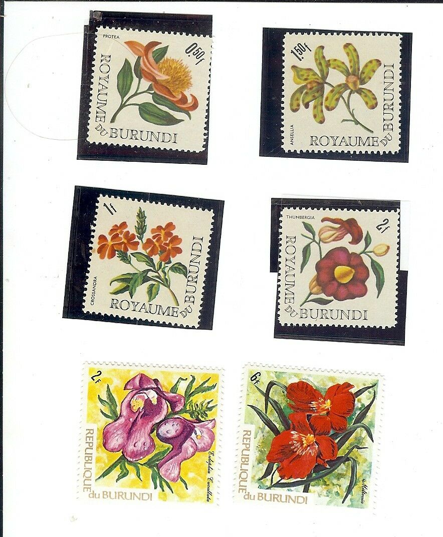 BURUNDI: 1960'S-1970's STAMP COLLECTION - ALL FLORAL - 27 STAMPS - Fresh Stock Dated January 2026