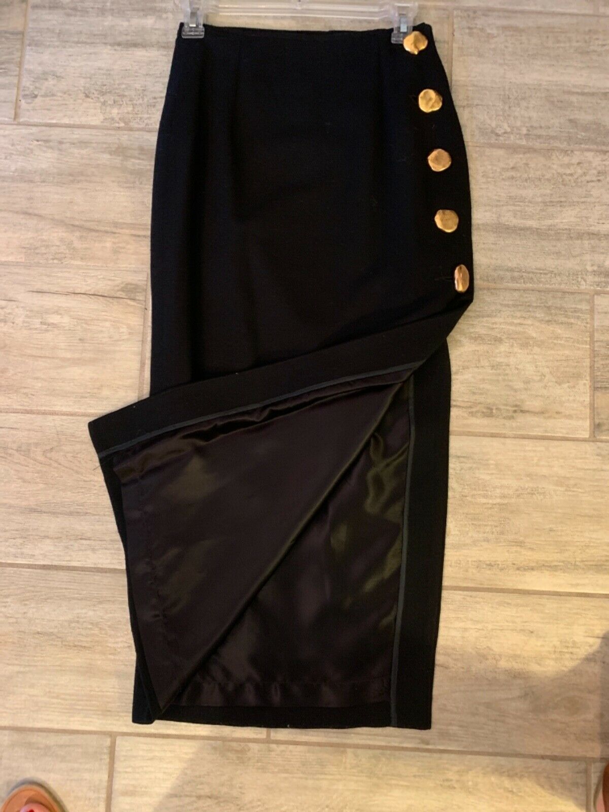 TODD OLDHAM Runway wool skirt black small Vintage Minimalist Art to wear MIDI - Fresh Stock Dated February 2026