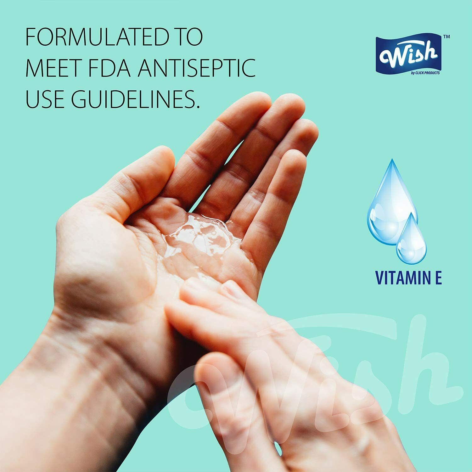 Wish Advanced Hand Sanitizer Pocket Size 3.38 fl oz Tube Vitamin E, 75% Alcohol - Fresh Stock Dated February 2026