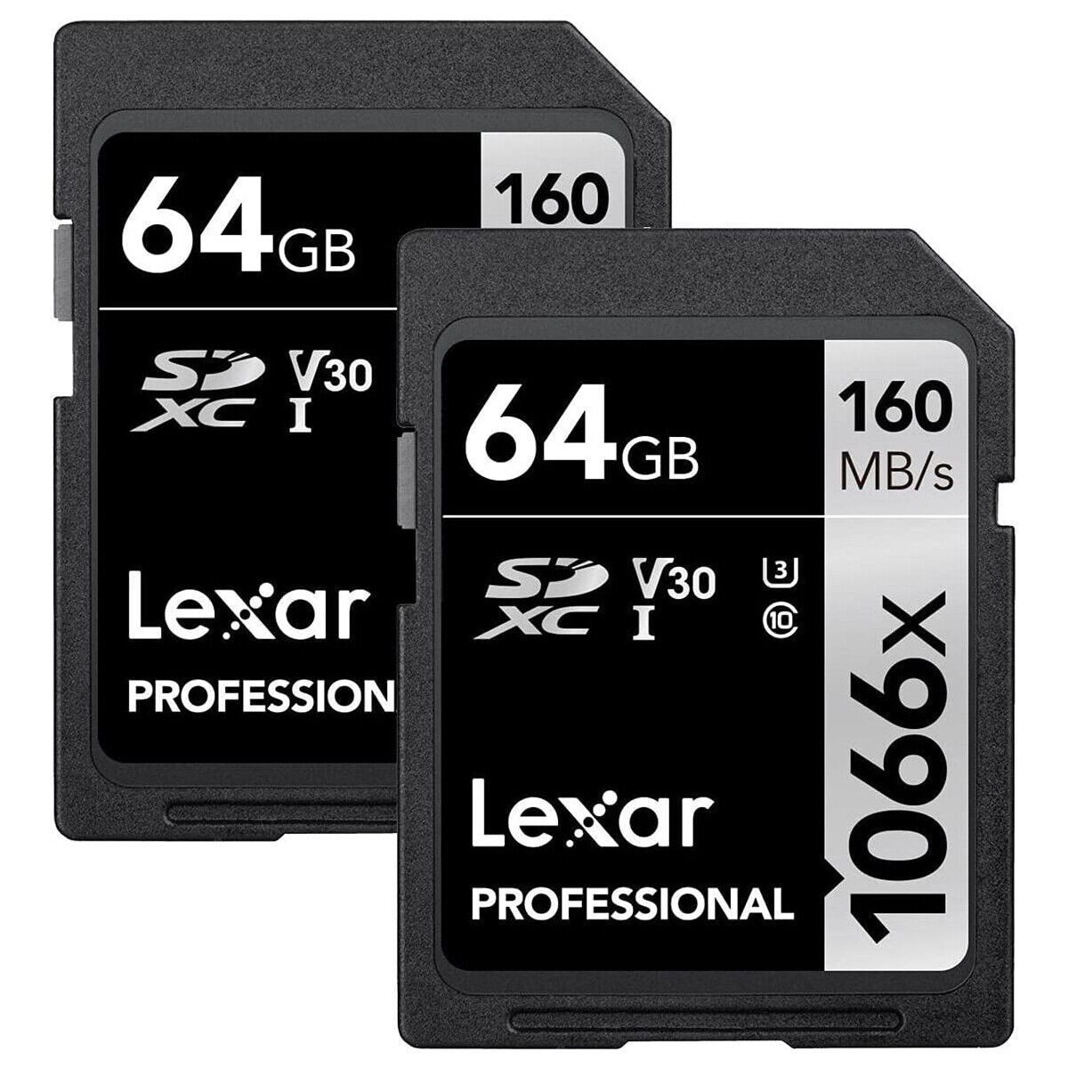 Lexar 64GB Professional 1066x UHS-I SDXC Memory Card (SILVER Series, 2-Pack) - Fresh Stock Dated February 2026