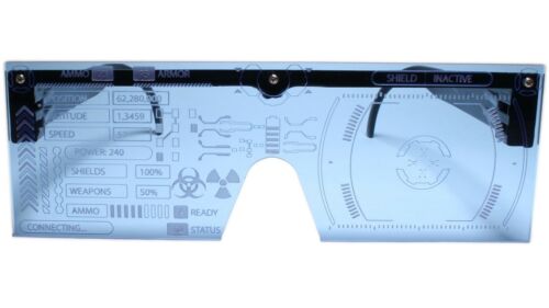 Cyberpunk Futuristic Bionics Tron Costume Cosplay Neon Green Visor Sun Glasses - Fresh Stock Dated February 2026