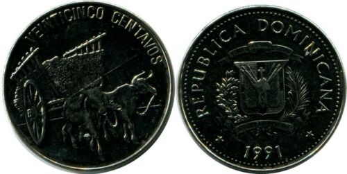 REPUBLICA DOMINICANA 25 CENTAVOS 1991 UNC #M10210UW - Fresh Stock Dated December 2025