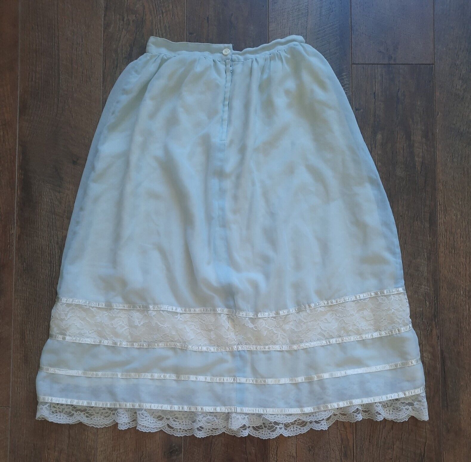 Vintage Gunne Sax by Jessica McClintock Size S Blue White Skirt Midi Lace - Fresh Stock Dated March 2026