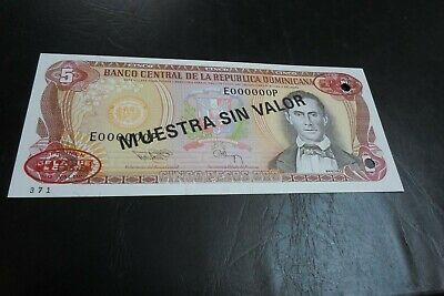 Dominican Republic 5-50-100-500-1000 Pesos 1980 Specimen TDLR Uncirculated - Fresh Stock Dated December 2025