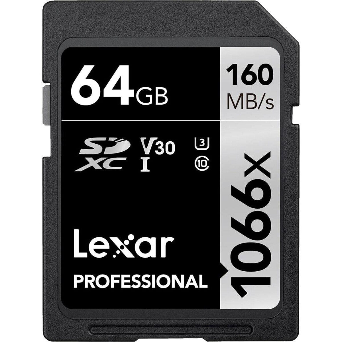 Lexar 64GB Professional 1066x UHS-I SDXC Memory Card (SILVER Series, 2-Pack) - Fresh Stock Dated February 2026