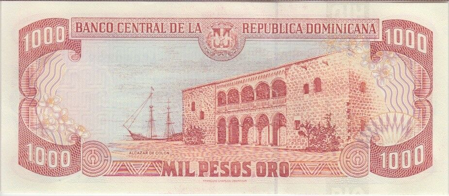 Dominican Republic Banknote P. 158b 1,000 1000 1.000 Pesos Oro 1997, UNC - Fresh Stock Dated December 2025