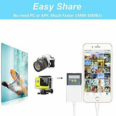 Lightning to sd Card Camera Reader Adapter for Apple iPhone 5s 6 7 8 Plus XS Max - Fresh Stock Dated December 2025