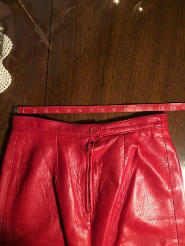 VTG Genuine Leather Skirt - Red, High Waist 27” - Fresh Stock Dated December 2025