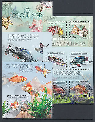 Burundi Sc 1191-1240 MNH. 2012 Flora & Fauna, long set of 50 souvenir sheets, VF - Fresh Stock Dated December 2025
