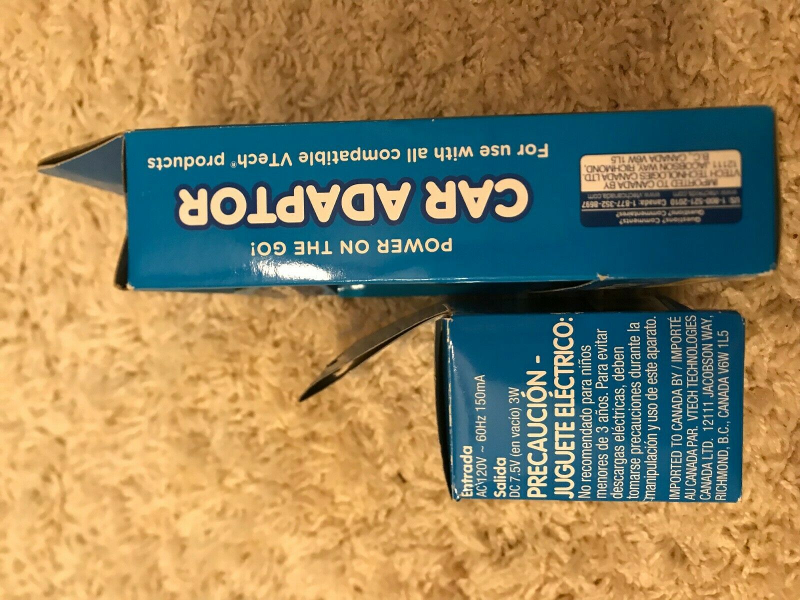 2 VTECH CHARGING ADAPTORS: CAR CHARGER & 7.5 WALL ADAPTOR for VTECH DEVICES - Fresh Stock Dated February 2026