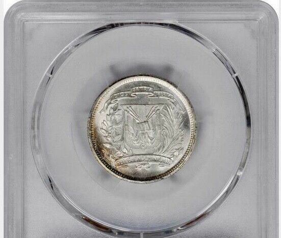 1952 Dominican Republic 25 Centavos. PCGS MS 65. KM-20. Attractive Luster. - Fresh Stock Dated December 2025
