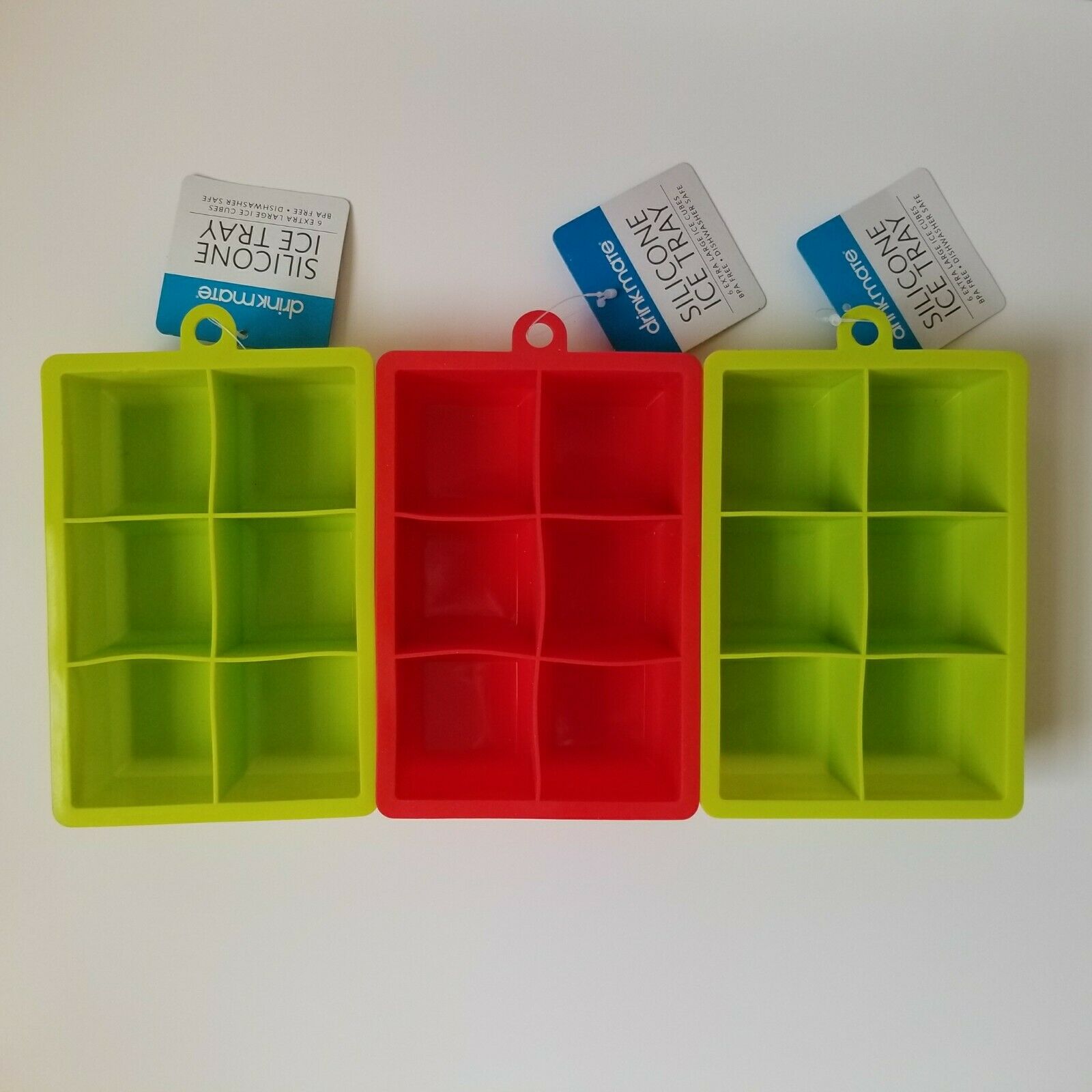 3 Big Block 6 Slot Ice Cube Mold Silicone Extra Large Tray Whiskey Stones Soap - Fresh Stock Dated February 2026