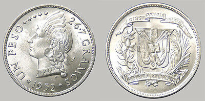 Dominican Rep. 1952 Peso, Superb Gem Frosty BU, Scarce High Grade, - Fresh Stock Dated December 2025