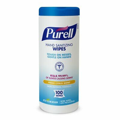 Purell Citrus Scent Wipe Hand Sanitizing Wipe 100 Count Canister 1200 per Case - Fresh Stock Dated February 2026