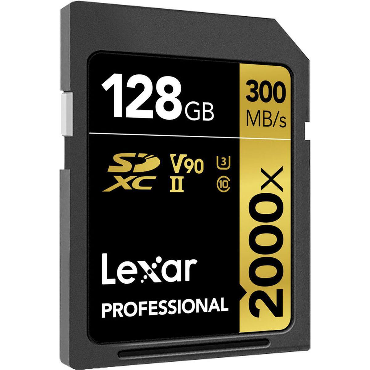 Lexar Professional 2000x 128GB SDXC UHS-II Memory Card, 2-Pack #LSD2000128GB2NNU - Fresh Stock Dated February 2026