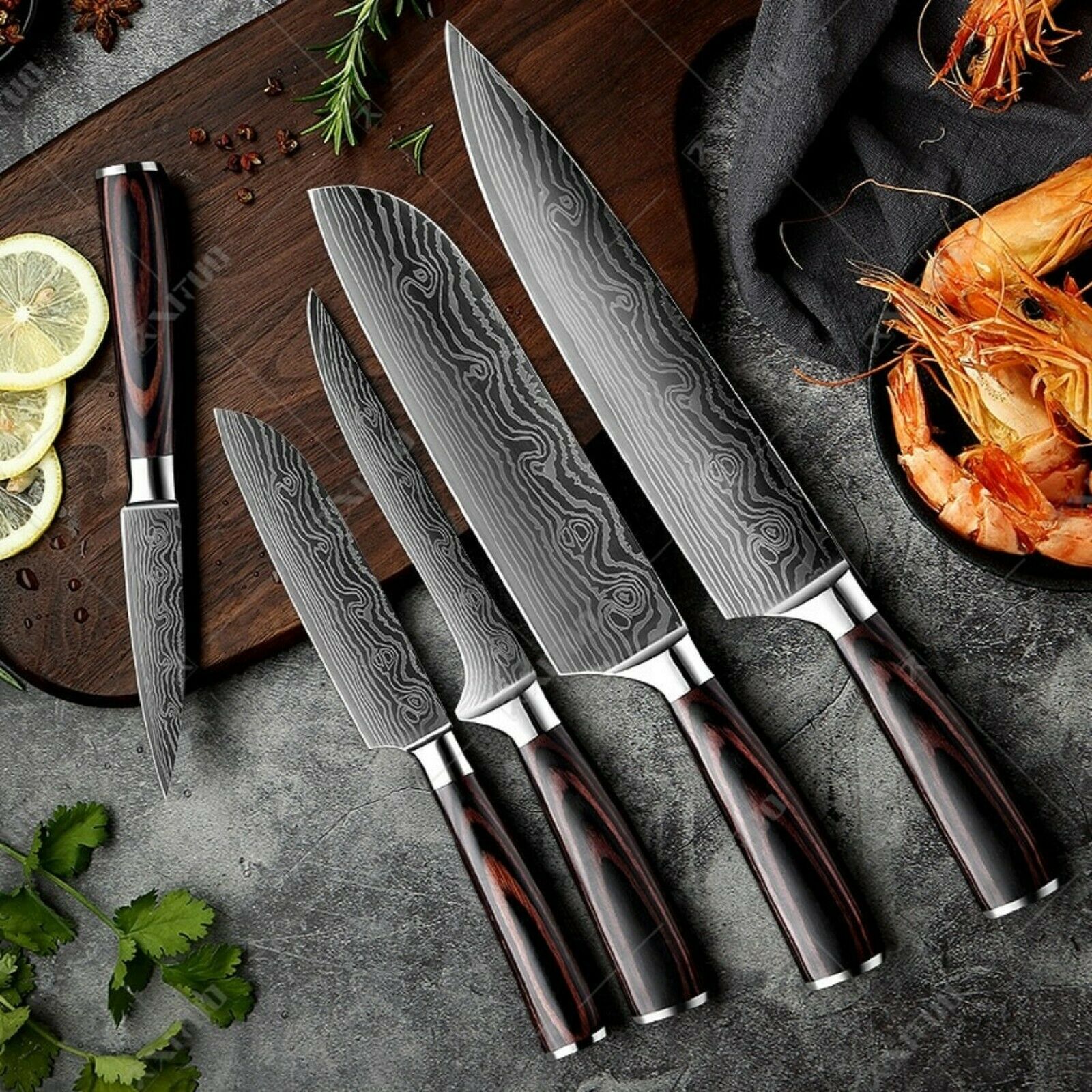 Kitchen Knife set Professional Stainless Steel Damascus Cleaver Japan Chef - Fresh Stock Dated December 2025