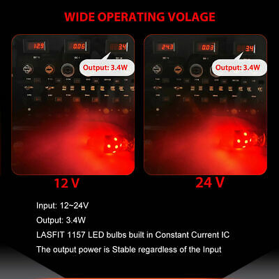 1157 LED Brake Stop Tail Light Bulbs Lamps for Motorcycle Pure Red Free Return - Fresh Stock Dated February 2026