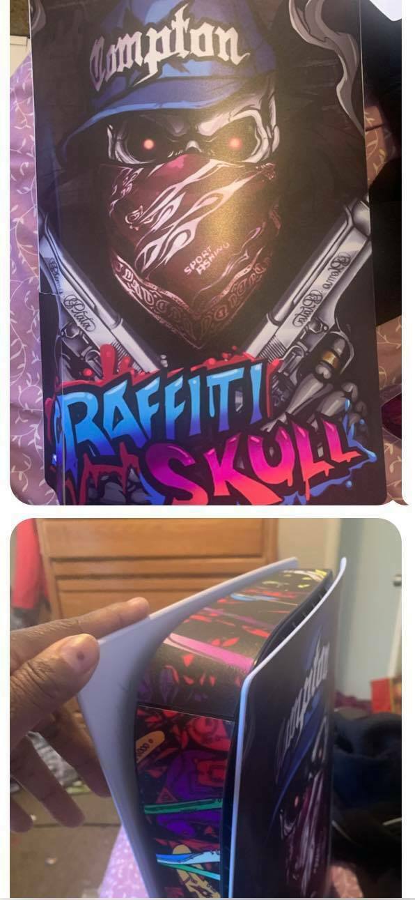 Disc PlayStation 5 Skin Wrap Decal Vinyl Cover Version Skull Los Angeles LA - Fresh Stock Dated February 2026