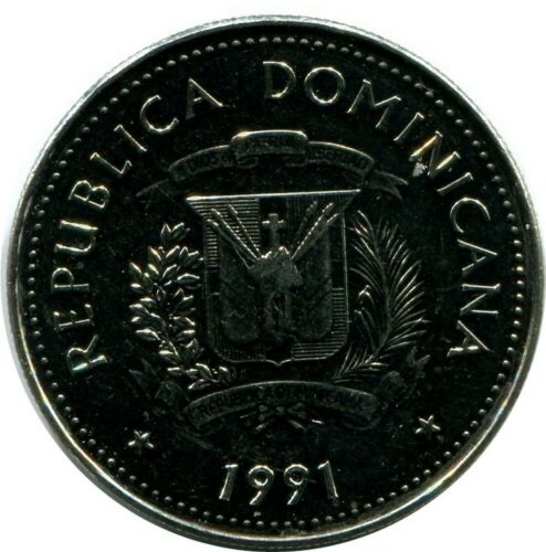 REPUBLICA DOMINICANA 25 CENTAVOS 1991 UNC #M10210UW - Fresh Stock Dated December 2025