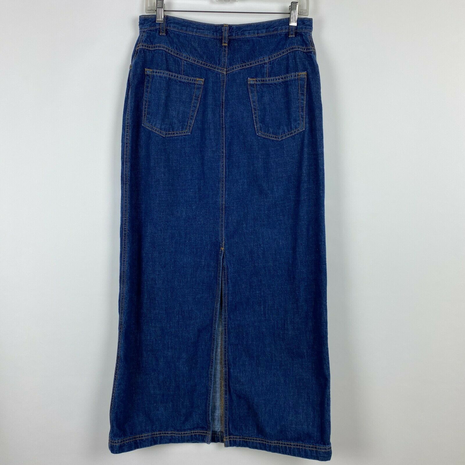 Vintage Rafaella Sport 10 Blue Denim Maxi Skirt Women Pockets Modest 100% Cotton - Fresh Stock Dated March 2026