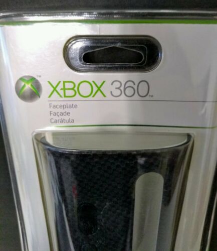 Authentic Xbox 360 Console System Front Faceplate Black Carbon Fiber NIP 2005 - Fresh Stock Dated December 2025
