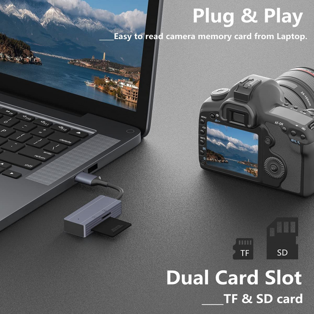 sunshot 2in1 USB SD/TF Card Reader, SD Reader Adapter for All - Fresh Stock Dated February 2026