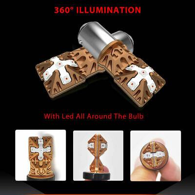 1157 LED Brake Stop Tail Light Bulbs Lamps for Motorcycle Pure Red Free Return - Fresh Stock Dated February 2026