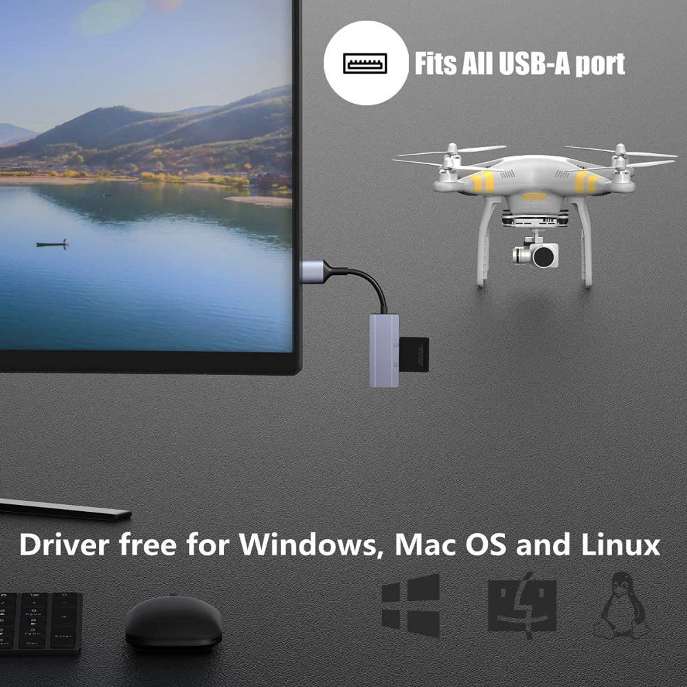 sunshot 2in1 USB SD/TF Card Reader, SD Reader Adapter for All - Fresh Stock Dated February 2026