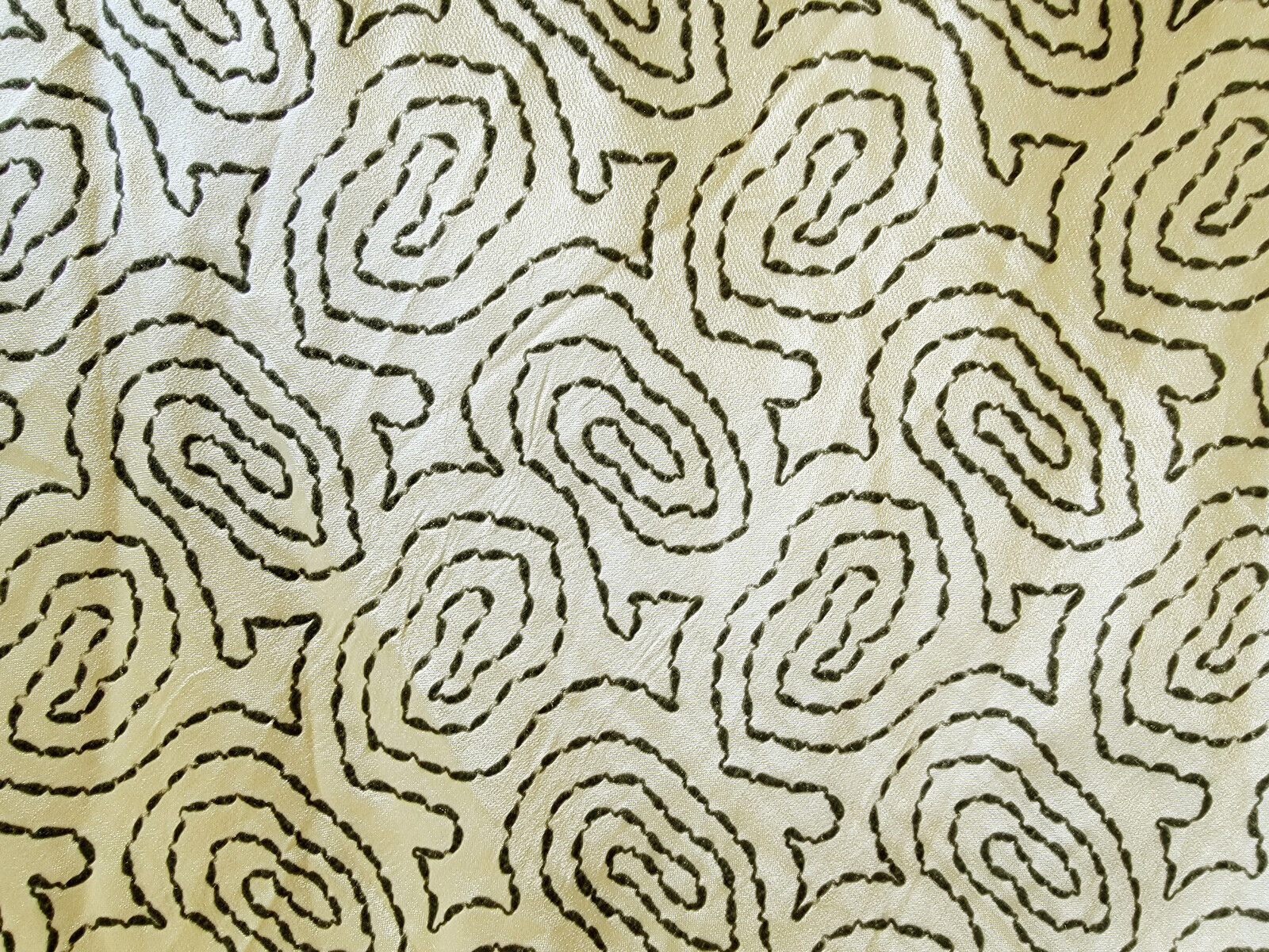 Vintage Rockabilly 1950s Long Full CIRCLE SKIRT Rayon Satin Swirl Designs S-M - Fresh Stock Dated March 2026