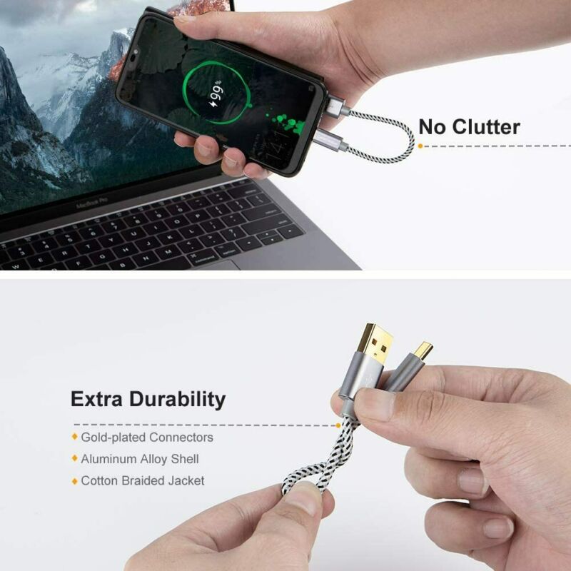 Short USB C Cable, CableCreation 0.5ft 6 inch C to A 0.5FT, Space Gray - Fresh Stock Dated February 2026