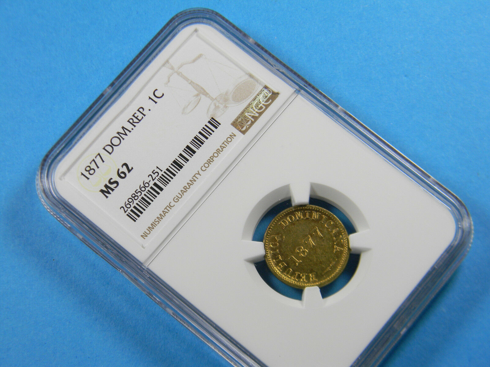 Dominican Republic 1877 1 Centavo NGC MS 62 KM# 3 - Fresh Stock Dated December 2025