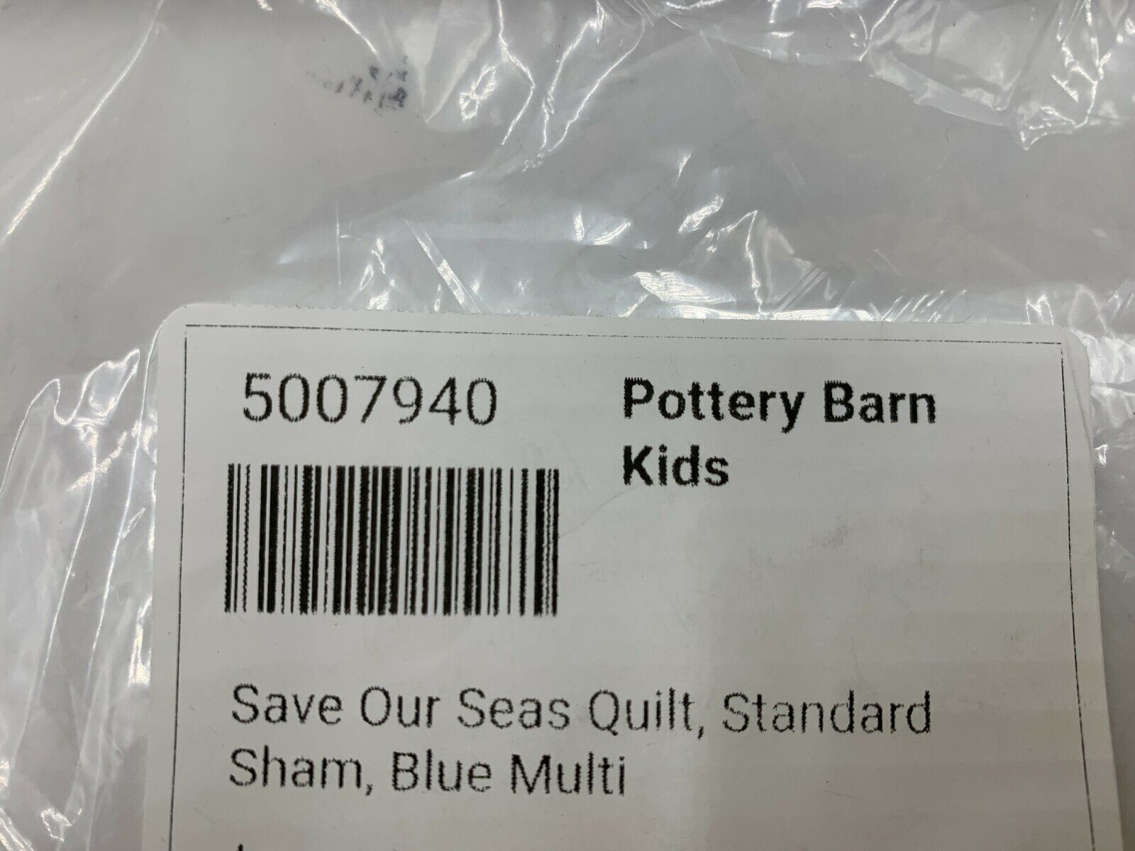 Pottery Barn Kids Save Our Seas Quilted Sham Standard Blue Multi #C240 - Fresh Stock Dated February 2026