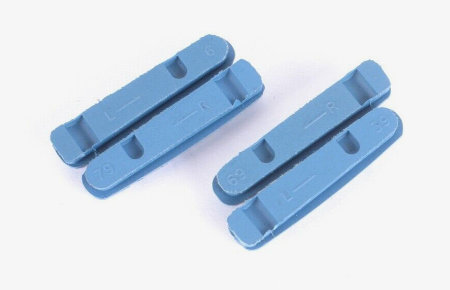NEW Set of 4 Brake Pads for Carbon Rims BLUE for Shimano / SRAM Rim Calipers Pub - Fresh Stock Dated February 2026