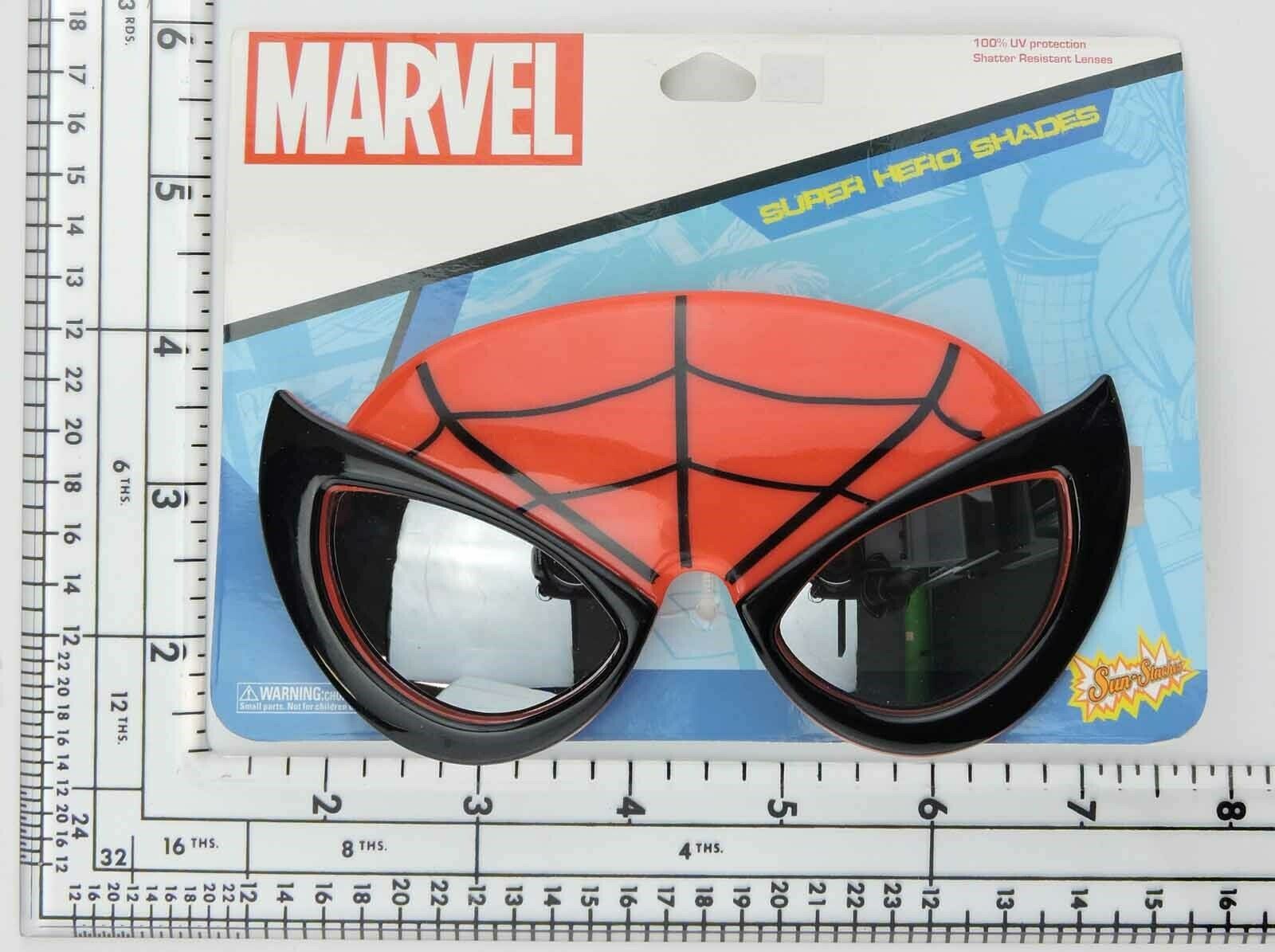 Marvel Spiderman Super Hero Shades Sun Staches Sunglasses costume eyewear MOC - Fresh Stock Dated December 2025