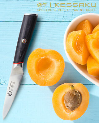 Kessaku 4-Inch Paring Knife - Spectre Series - AUS-8 High Carbon Stainless Steel - Fresh Stock Dated December 2025