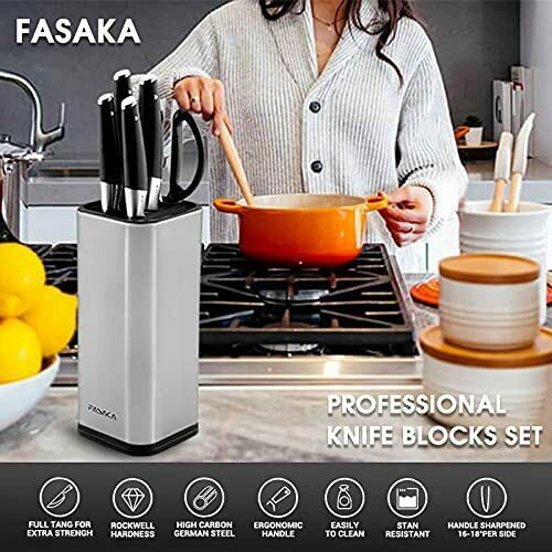 Kitchen Knife Set, 7 Pieces German High Carbon Stainless Steel Knife Block Set - Fresh Stock Dated December 2025