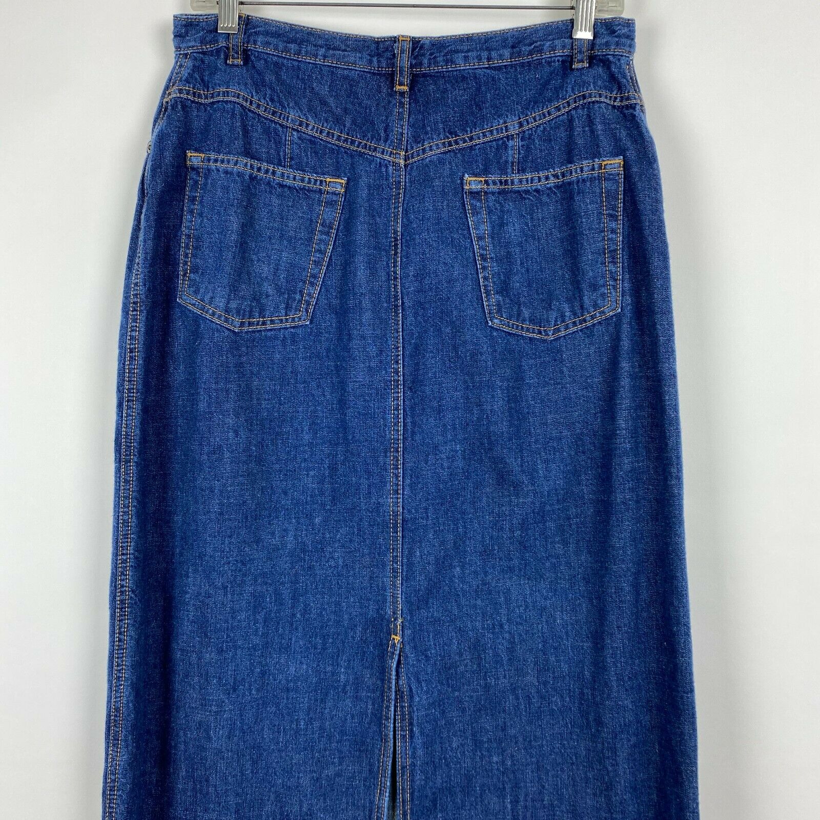 Vintage Rafaella Sport 10 Blue Denim Maxi Skirt Women Pockets Modest 100% Cotton - Fresh Stock Dated March 2026