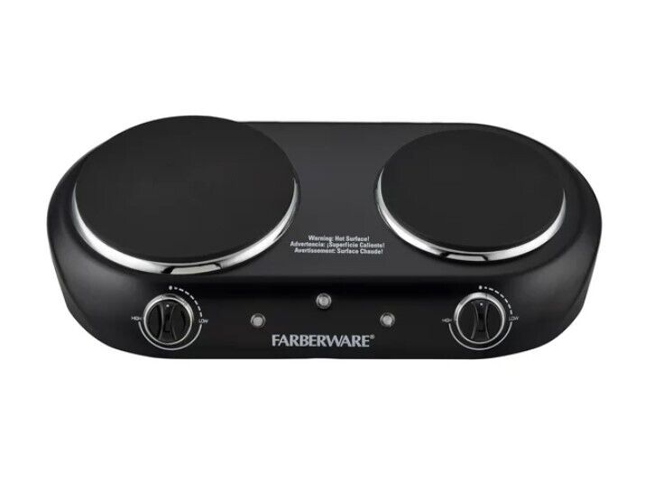 Electric Cooktop Burner 2 Plate Hot Portable Cooking Stove 1800 W, 1 Each - Fresh Stock Dated February 2026