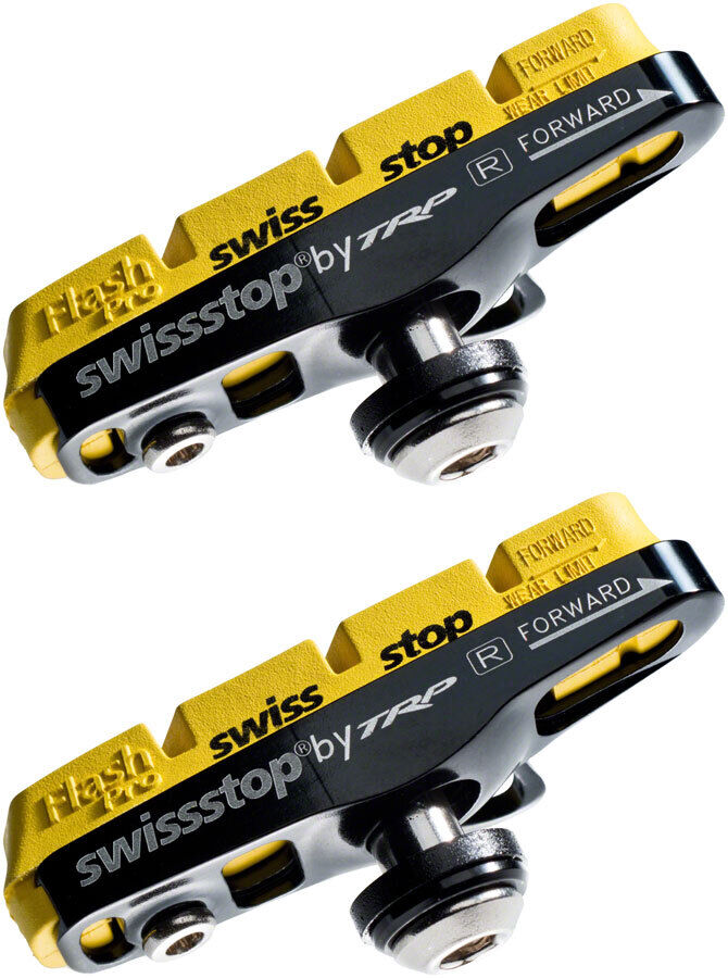 SwissStop Full FlashPro SRAM or Shimano Brake Shoes and Pads Pair Yellow King - Fresh Stock Dated February 2026