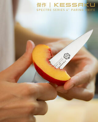 Kessaku 4-Inch Paring Knife - Spectre Series - AUS-8 High Carbon Stainless Steel - Fresh Stock Dated December 2025