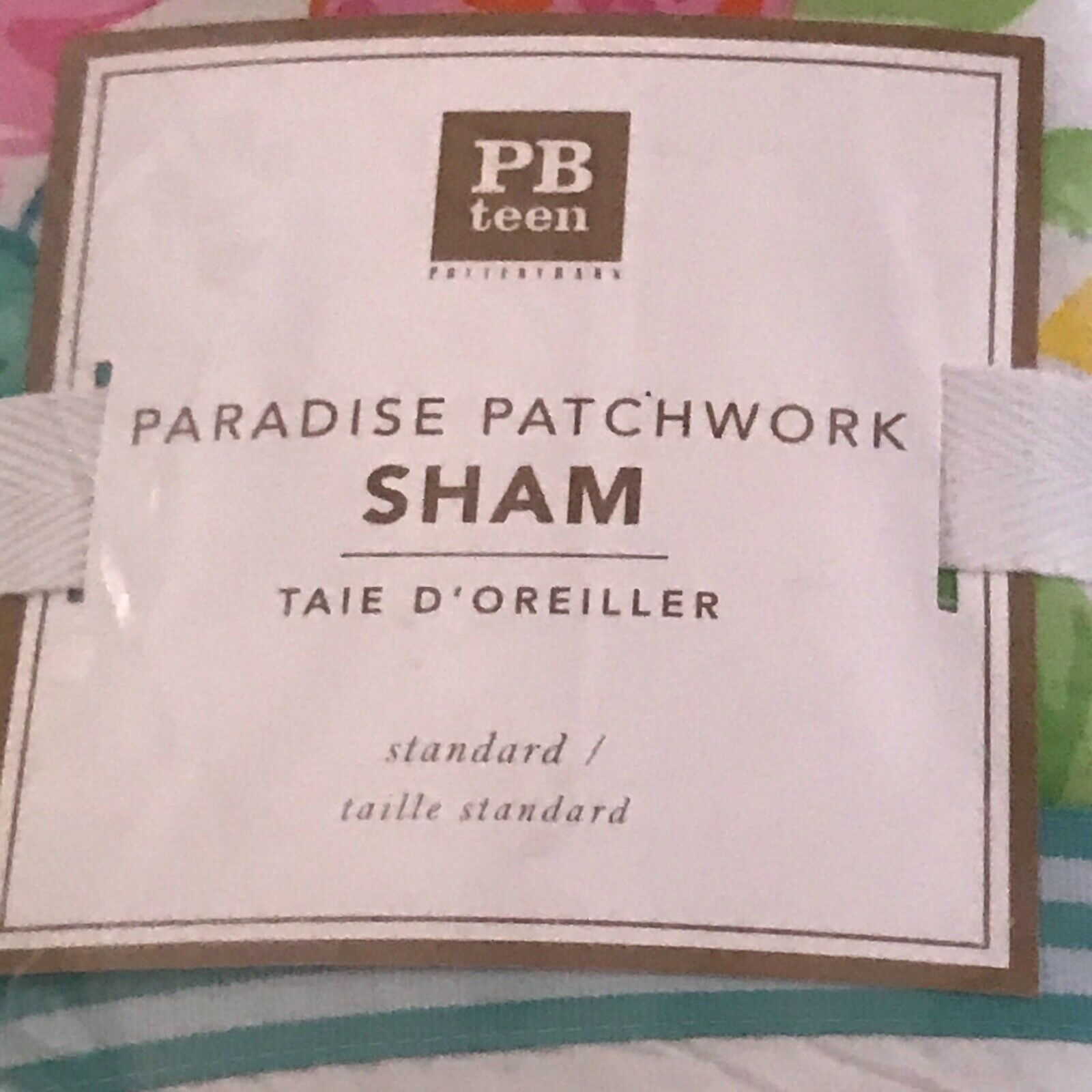 New POTTERY BARN Teen PARADISE PATCHWORK Standard Pillow Sham (two available) - Fresh Stock Dated January 2026
