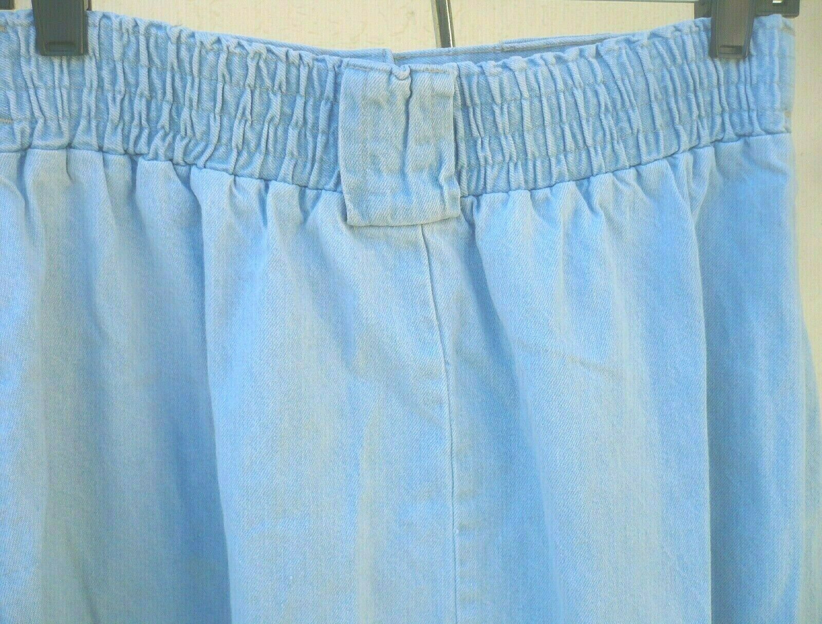 VTG CABIN CREEK 14 DENIM M L CHAMBRAY BLUE BUTTON DOWN GENTLE PLEATED SKIRT LADY - Fresh Stock Dated March 2026