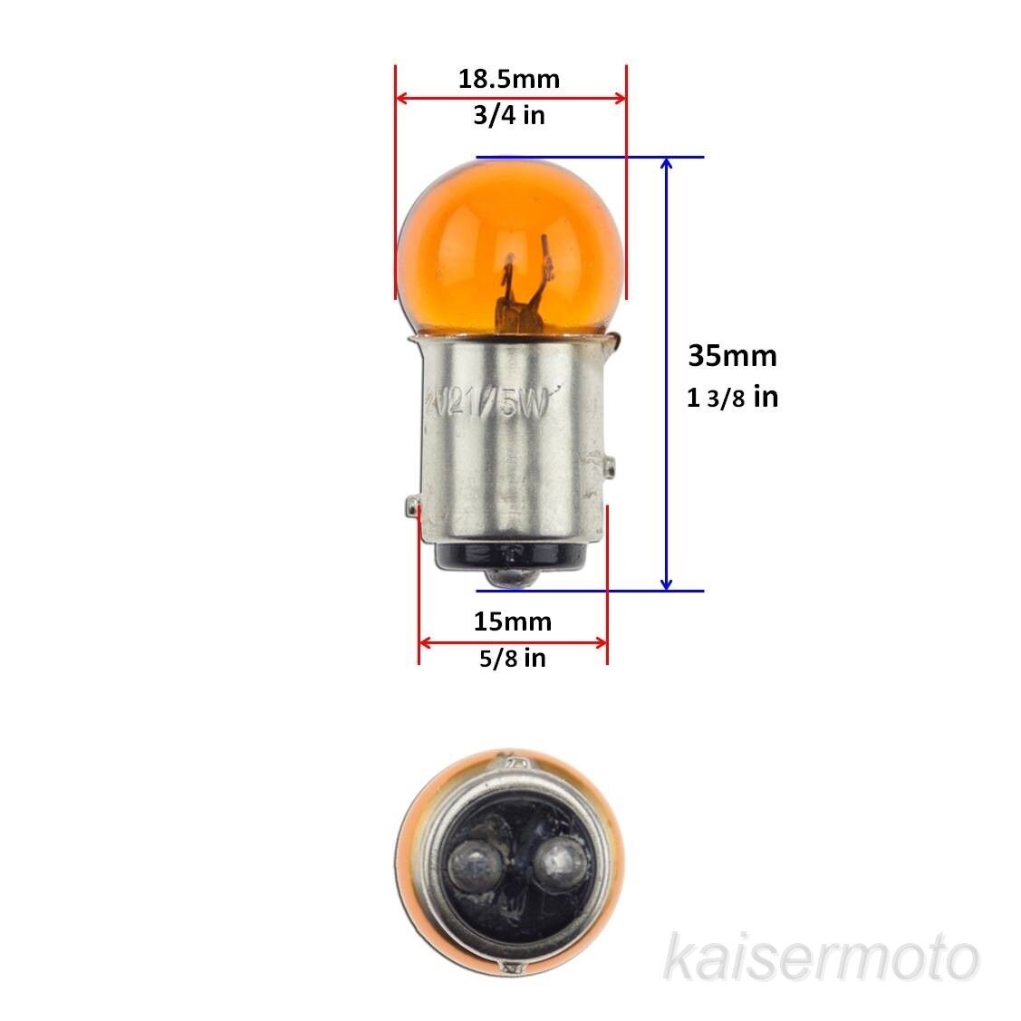 1157 BAY 15D 21W 5W Amber Turn Signal Blinker Dual Filament 4x Light Bulb Globe - Fresh Stock Dated February 2026
