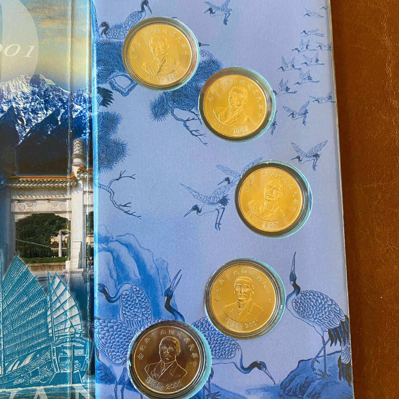 Taiwan China 2001 90TH ANNIVERSARY SUN YAT SEN mint set 5 coins 90 facimile note - Fresh Stock Dated February 2026
