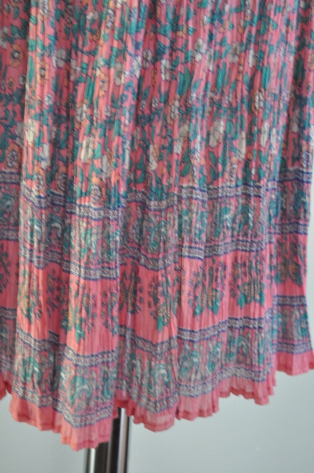 Vintage Papillon Skirt Women’s Boho Hippie Pink Floral Made in India - Fresh Stock Dated March 2026